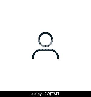 Conception minimaliste de l'icône utilisateur sur un fond propre. Un avatar utilisateur simple icône de ligne esthétique moderne et minimaliste. Illustration de Vecteur