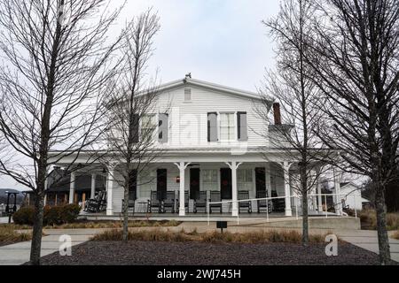 Clermont, Kentucky - 26 janvier 2024 : vue depuis le site historique Jim Beam alias James B. Beam Bourbon Distillery and Homestead le long du Kentucky Bour Banque D'Images