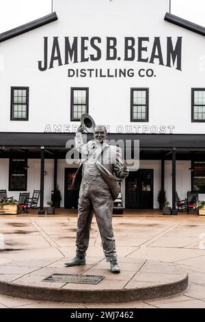 Clermont, Kentucky - 26 janvier 2024 : vue depuis le site historique Jim Beam alias James B. Beam Bourbon Distillery and Homestead le long du Kentucky Bour Banque D'Images