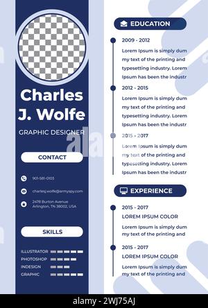 CV Template .Clean CV Modern CV et modèle vectoriel de mise en page de lettre de motivation pour les demandes d'emploi d'affaires. Illustration de Vecteur