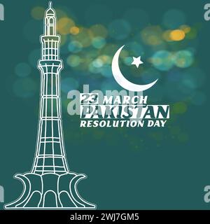 Jour de la résolution du Pakistan Illustration de Vecteur