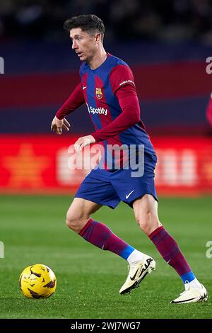 Robert Lewandowski du FC Barcelone en action lors du match LaLiga EA Sports entre le FC Barcelone et Granada CF à Estadi Olimpic Lluis Companys on Banque D'Images