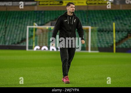 Borja Sainz de Norwich City est vue avant le match du Sky Bet Championship entre Norwich City et Watford à Carrow Road, Norwich le mardi 13 février 2024. (Photo : David Watts | mi News) crédit : MI News & Sport /Alamy Live News Banque D'Images