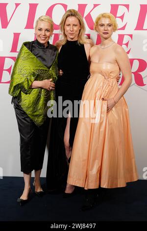 (De gauche à droite) Olivia Colman, Thea Sharrock et Jessie Buckley assistent à la première européenne de Wicked Little Letters à Odeon luxe, Leicester Square, dans le centre de Londres. Date de la photo : mardi 13 février 2024. Banque D'Images