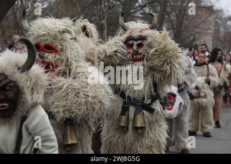 Premier festival de mascarade 'Djamala' à Kyustendil, Bulgarie Banque D'Images