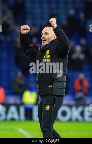 King Power Stadium, Leicester, Royaume-Uni. 13 février 2024. EFL Championship Football, Leicester City versus Sheffield mercredi ; Leicester City Manager Enzo Maresca crédit : action plus Sports/Alamy Live News Banque D'Images