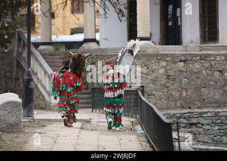 Premier festival de mascarade 'Djamala' à Kyustendil, Bulgarie Banque D'Images