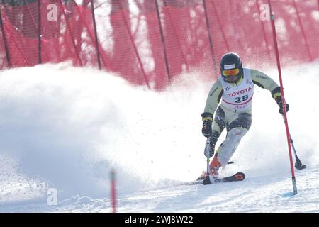 Sapporo, Japon. 13 février 2024. Leander Kress (GER) ski alpin : Slalom masculin debout à Sapporo Teine lors de la Coupe du monde de ski para alpin 2024 FIS à Sapporo, Japon . Crédit : SportsPressJP/AFLO/Alamy Live News Banque D'Images