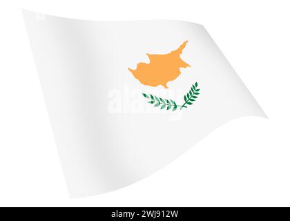 Chypre agitant drapeau 3d illustration avec chemin de détourage Banque D'Images