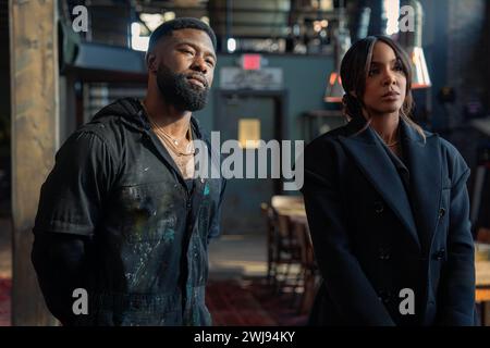 DATE DE SORTIE : 23 février 2024. TITRE : Mea Culpa. STUDIO : Netflix. RÉALISATEUR : Tyler Perry. INTRIGUE : suit un ambitieux avocat de la défense pénale qui, dans son aspiration à être nommé partenaire, prend sur une affaire de meurtre d'un artiste. EN VEDETTE : KELLY ROWLAND dans le rôle de MEA, TREVANTE RHODES dans le rôle de Zyair. (Crédit image : © Netflix/Entertainment Pictures/ZUMAPRESS.com) USAGE ÉDITORIAL SEULEMENT ! Non destiné à UN USAGE commercial ! Banque D'Images