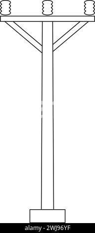 Conception d'illustration vectorielle d'icône de pôle électrique Illustration de Vecteur