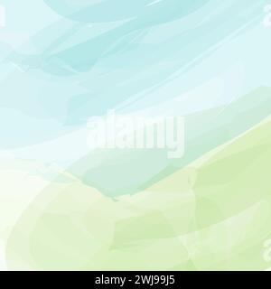Texture de fond abstraite de taches floues d'aquarelle dans des tons bleus et jaunes doux à la mode. Isoler. EPS. Toile de fond de vecteur pour l'emballage, papier peint ou web, affiche, bannière, brochure, voeux ou cartes Illustration de Vecteur