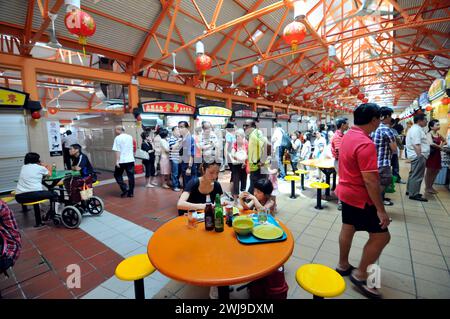 Le Maxwell Food Centre à Chinatown, Singapour. Banque D'Images