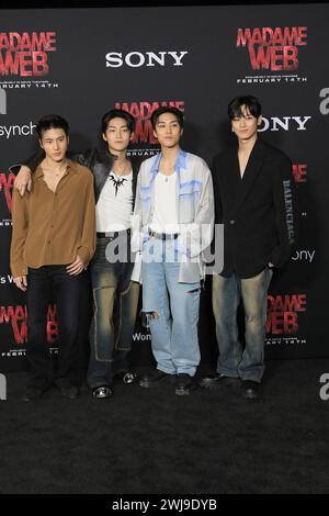 12 janvier 2024, Los Angeles, Californie, États-Unis : LOS ANGELES, CA - 12 février 2024 : The Boyz à la première mondiale de Madame Web au Regency Village Theater (crédit image : © Nina Prommer/ZUMA Press Wire) USAGE ÉDITORIAL SEULEMENT! Non destiné à UN USAGE commercial ! Banque D'Images