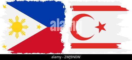 République turque de Chypre du Nord et Philippines grunge drapeaux connexion, vecteur Illustration de Vecteur