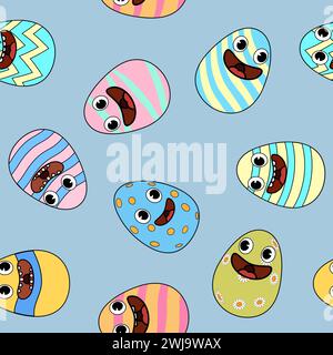 Joyeux Pâques motif oeufs sans couture fond de fête Illustration de Vecteur