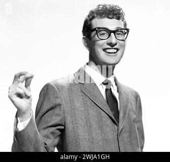 Photo publicitaire de Buddy Holly pour Brunswick Records des années 1950 Banque D'Images