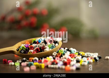 Alphabet anglais A B C perle pour fond et créer une idée Banque D'Images