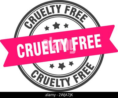timbre sans cruauté. signe rond cruelty free. étiquette sur fond transparent Illustration de Vecteur