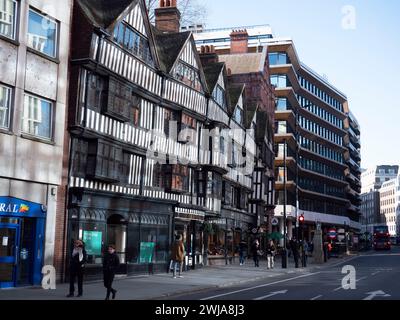 Staple Inn part-Tudor bâtiment à Holborn, ville de Londres, Royaume-Uni Banque D'Images