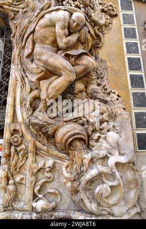 Valencia, Palacio del marques de dos Aguas (portail de l'albâtre par Ignacio Vergara, XVIIIe siècle). Museo Nacional de Ceramica y Artes Suntuarias Gonzalez Banque D'Images