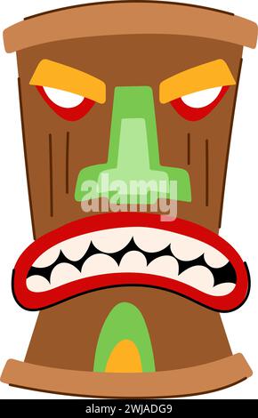 illustration vectorielle de dessin animé de masque totem tiki Illustration de Vecteur