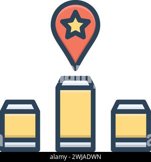 Icône de positionnement, réglage Illustration de Vecteur