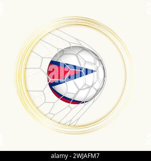 Népal but de marquer, symbole de football abstrait avec illustration de ballon du Népal dans le filet de football. Illustration sportive vectorielle. Illustration de Vecteur