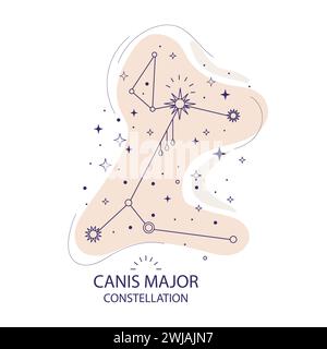 Constellation d'étoiles Canis illustration vectorielle majeure Illustration de Vecteur