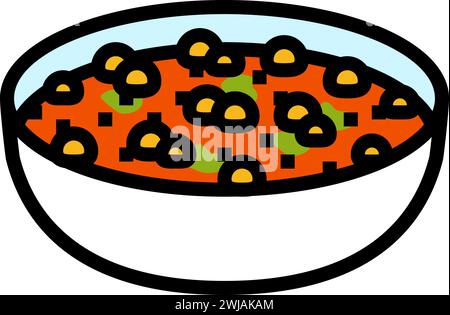 illustration vectorielle d'icône de couleur de cuisine indienne chana masala Illustration de Vecteur