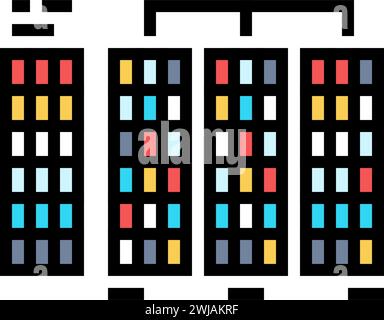 illustration vectorielle de l'icône de couleur de l'algorithme de tri radix Illustration de Vecteur