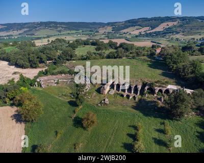 Otricoli (Italie, Ombrie, province de Terni), zone archéologique d'Ocriculum, théâtre et grandes constructions Banque D'Images