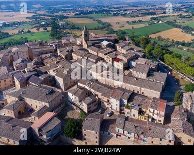 Montecassiano (Italie, Marches, province de Macerata), vue sur le village Banque D'Images
