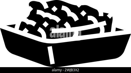 illustration vectorielle d'icône de glyphe de nourriture rapide de poisson frit Illustration de Vecteur