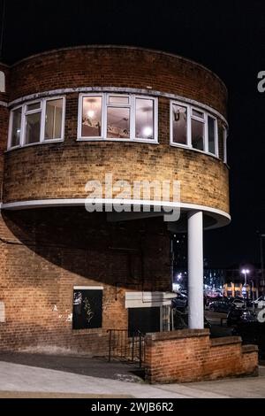 L'ancienne station de bus rouge, Vicaire Lane, Leeds Banque D'Images