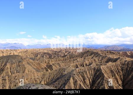 Les formations rocheuses du lac Issyk Kul à Aksai, Aksay, Kirghizistan Banque D'Images