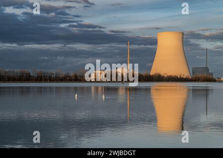 La dernière centrale nucléaire allemande à fermer. Centrale nucléaire ISAR en Bavière. Banque D'Images