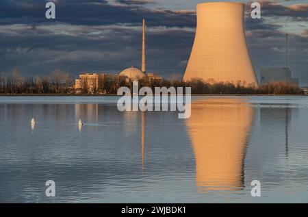 La dernière centrale nucléaire allemande à fermer. Centrale nucléaire ISAR en Bavière. Banque D'Images