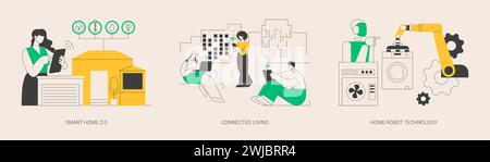 Illustrations vectorielles abstraites de concept Smart Living Environment. Illustration de Vecteur
