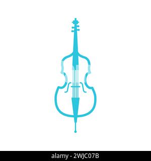 Contrebasse. À partir du jeu d'icônes bleues Illustration de Vecteur