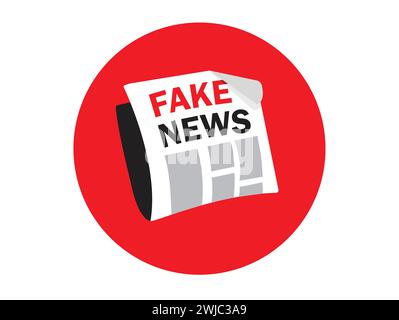 Faux titre de nouvelles mettant en vedette des informations erronées circulant dans l'illustration de journaux Illustration de Vecteur