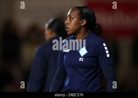 Dartford, Royaume-Uni. 14 février 2024. Dartford, Kent, 14 février 2024 : Danielle carter (18 London City Lionesses) lors de la Continental Tyres League Cup match de football entre London City Lionesses et Arsenal à Princes Park à Dartford, en Angleterre. (James Whitehead/SPP) crédit : SPP Sport Press photo. /Alamy Live News Banque D'Images