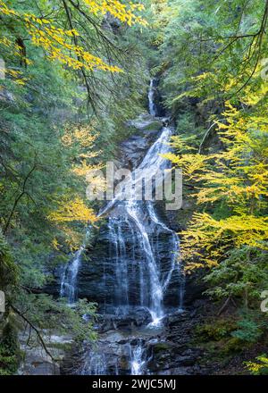 Moss Glen Falls, Moss Glen Brook, Stowe, Vermont Banque D'Images