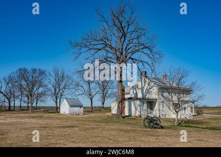 La ferme Mumma un beau jour d'hiver, champ de bataille national d'Antietam MD USA Banque D'Images
