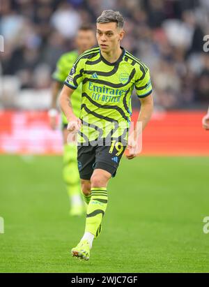 Londres, Royaume-Uni. 11 février 2024. 11 février 2024 - West Ham United v Arsenal - premier League - London Stadium. Leandro Trossard d'Arsenal en action. Crédit photo : Mark pain/Alamy Live News Banque D'Images