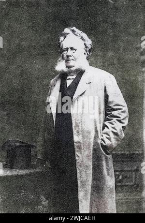 Henrik Ibsen, 1828-1906, Norwegischer Dramatiker, Historisch, digital restaurierte Reproduktion von einer Vorlage aus dem 19. Jahrhundert, date d'enregistrement Banque D'Images