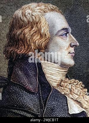 Claude Basire 1764 - 5. Avril 1794 War ein Französischer Politiker aus der Zeit der Revolution, Historisch, digital restaurierte Reproduktion von eine Banque D'Images