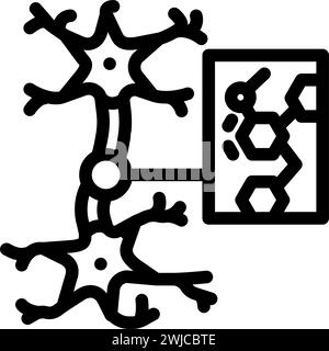 neurochimie neuroscience neurologie illustration vectorielle d'icône de ligne de neurologie Illustration de Vecteur