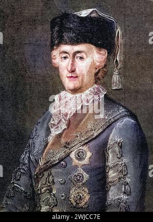 Katharina IIi, die Große, 1729-1796. Deutschstämmige Kaiserin von Russland, Historisch, digital restaurierte Reproduktion von einer Vorlage aus dem 19 Banque D'Images