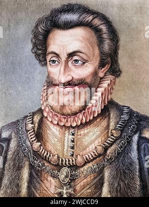 Heinrich IV. Alias Heinrich von Navarra oder Bourbon, 1553-1610, König von Navarra als Heinrich III 1572-89, erster bourbonischer König von Frankreic Banque D'Images